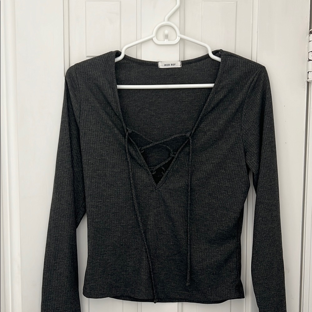 Black Ribbed Women's Top
